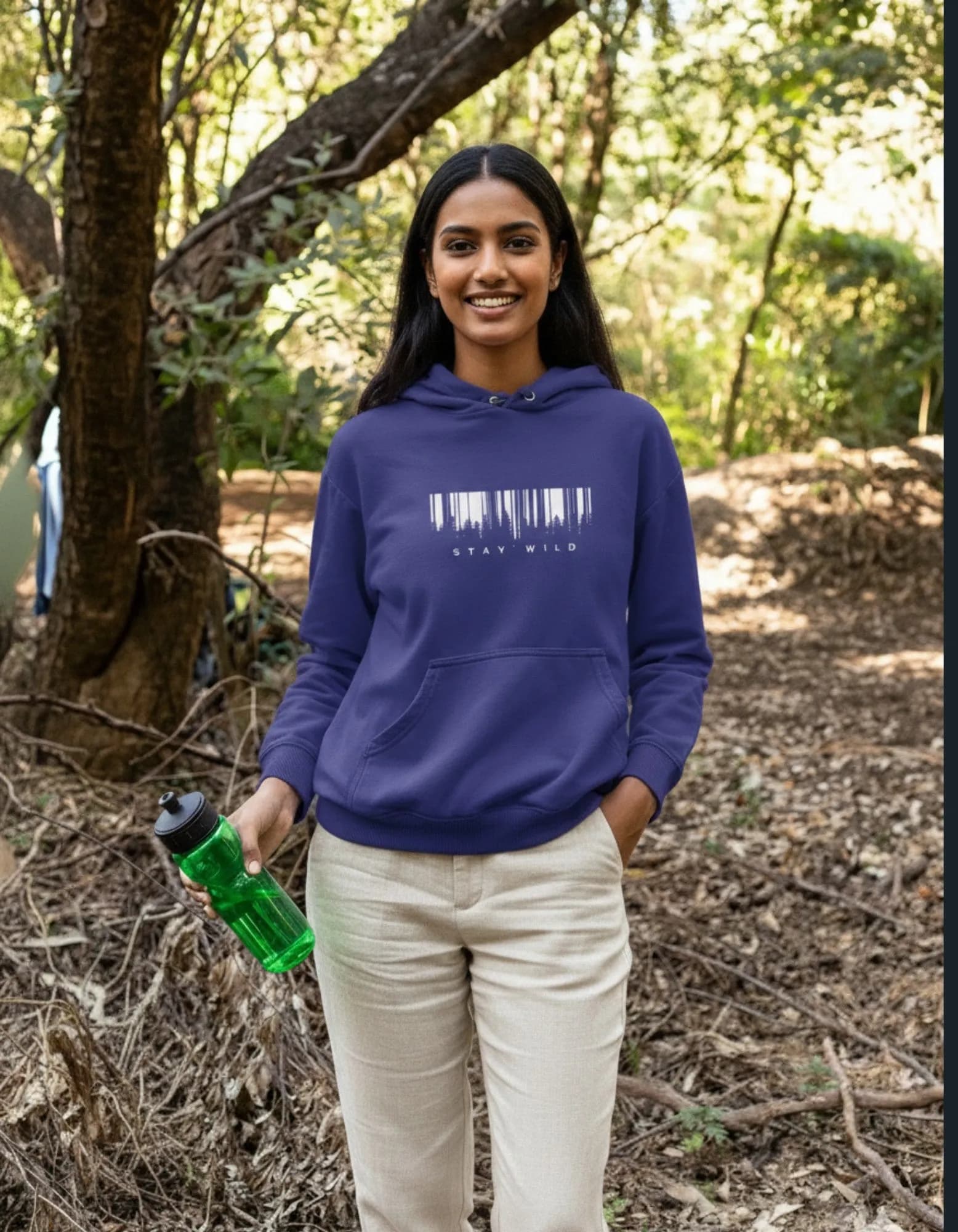 The Stay Wild Premium Cotton Hoodie (320 GSM) in Vibrant Royal Blue