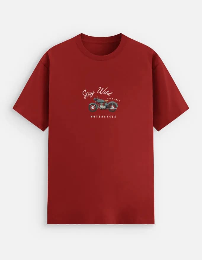 Unisex Premium Cotton Stretch T-shirt Stay Wild Red