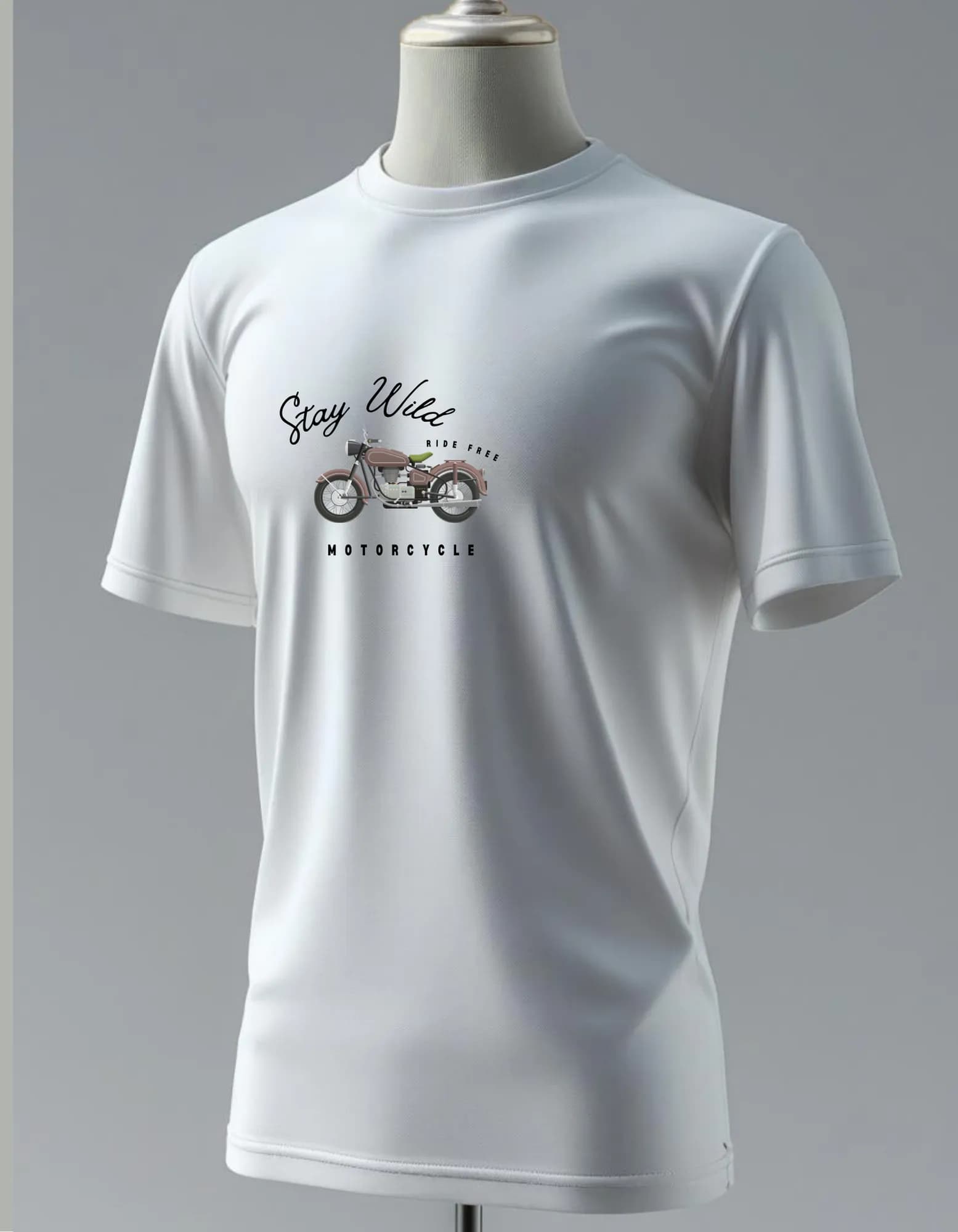 Cotton Stretch Stay Wild T-shirt White Unisex Premium cotton | Dripsquadx
