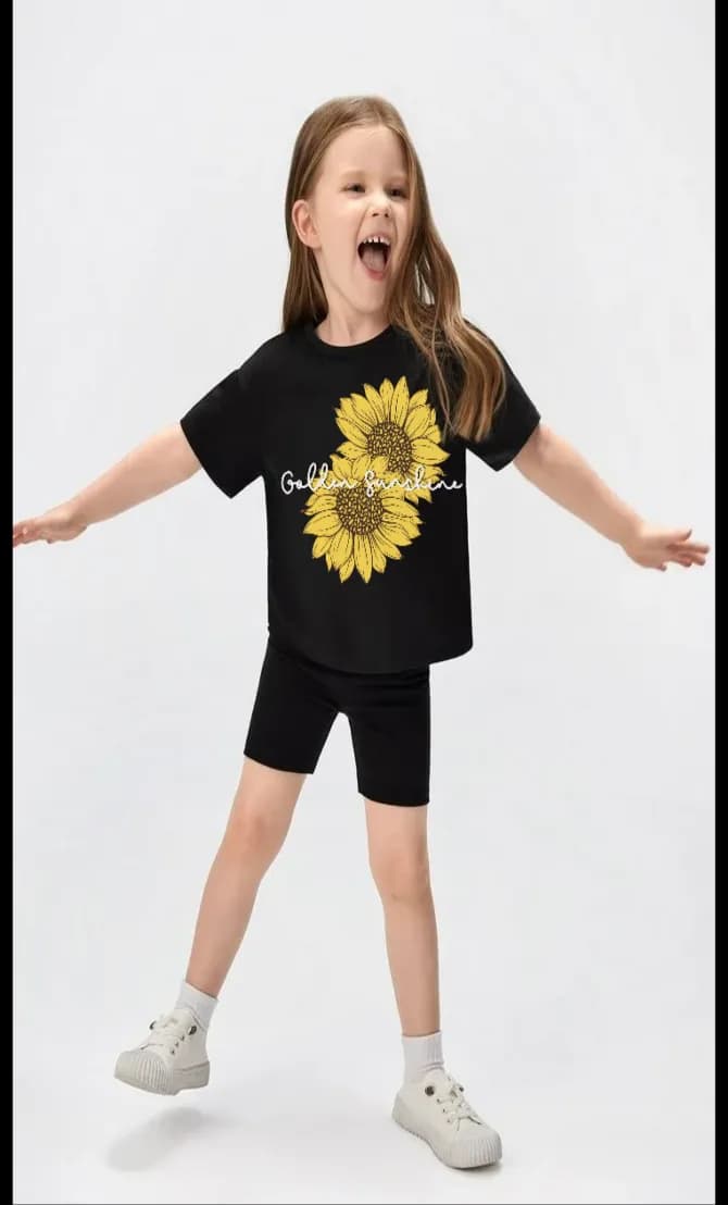 Kids Golden Sunshine kids T-shirts Black 180 GSM Premium Cotton | Dripsquadx