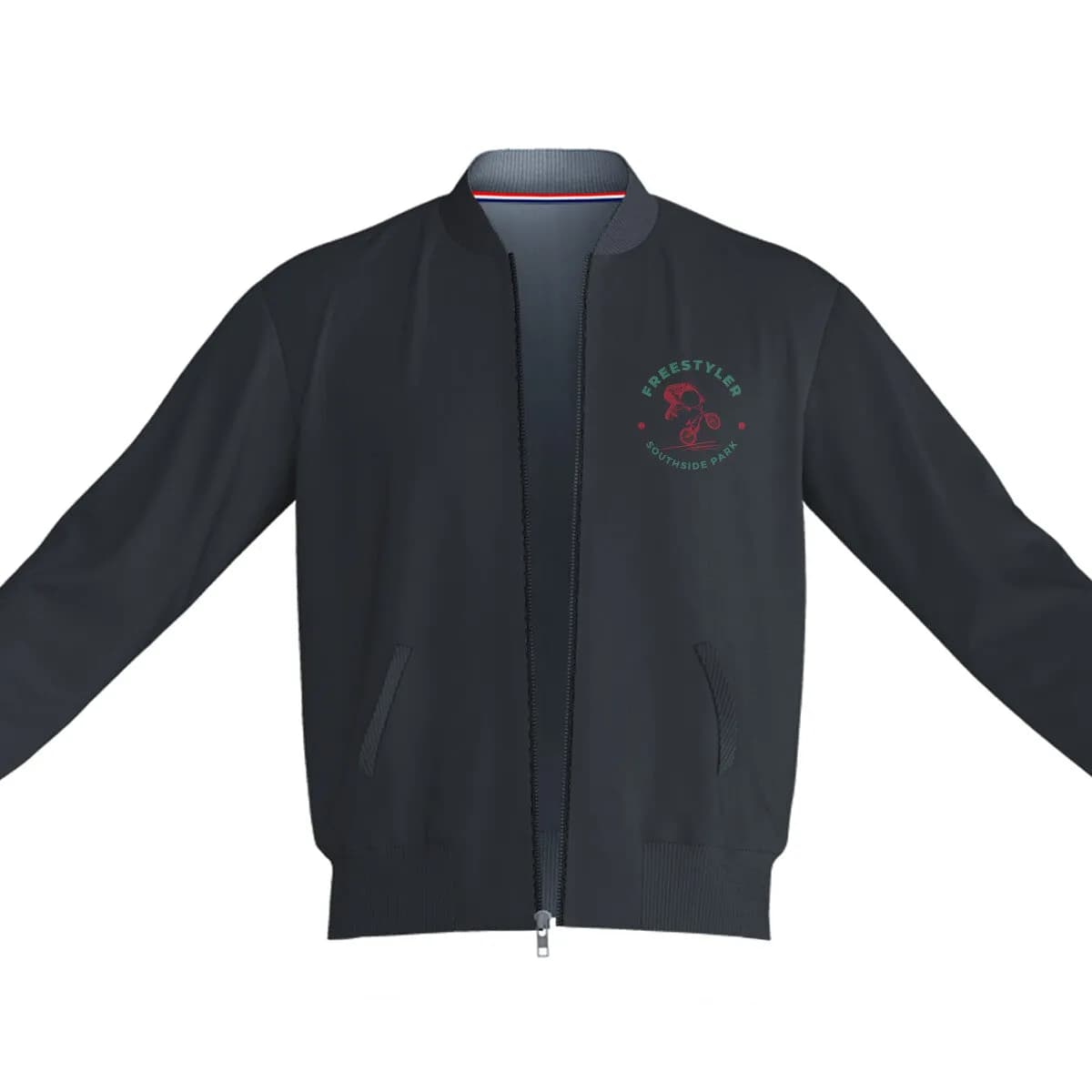 Unisex Freestyler Club Bomber Jacket Black 320 GSM Premium cotton | Dripsquadx For the Bold and Fearless