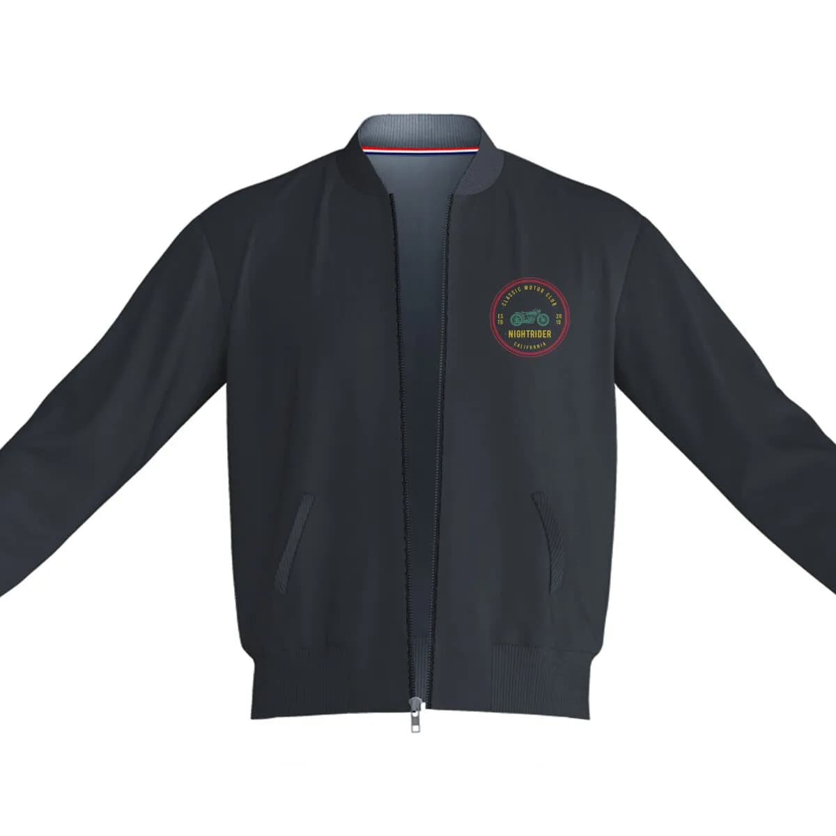 Unisex Biker Club Bomber Jacket Black 320 GSM Premium cotton | Dripsquadx Who Ride in Style