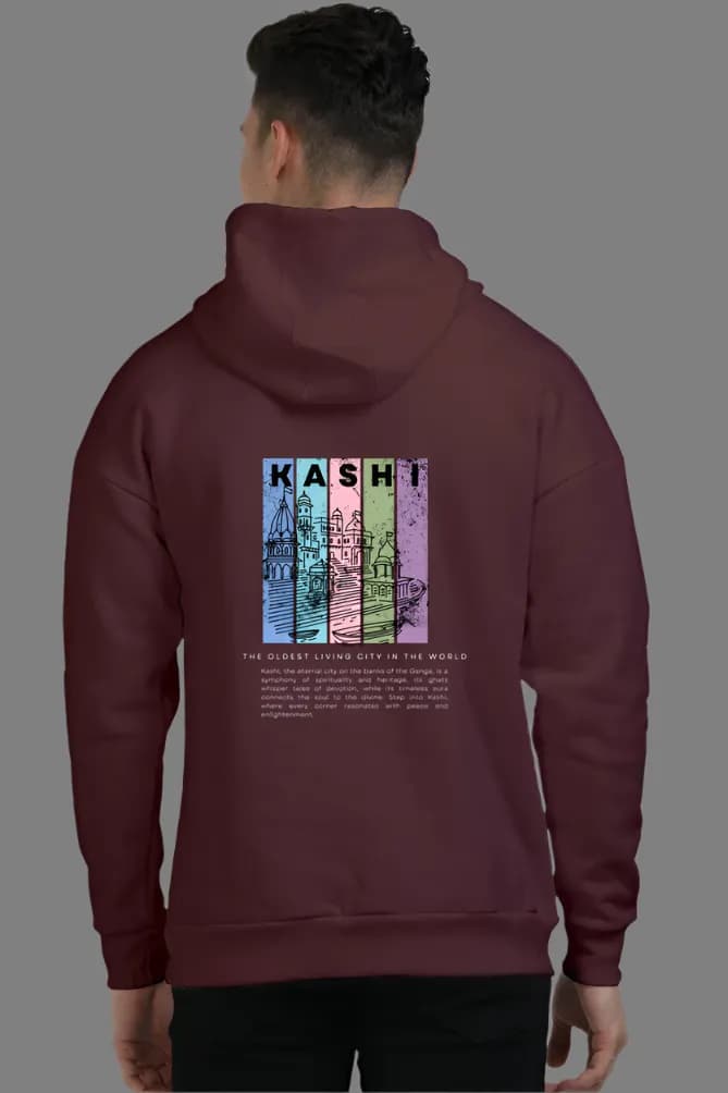 Oversized Kashi Hoodie Maroon N more 400 GSM Premium cotton | Dripsquadx Comfort Meets Spirituality
