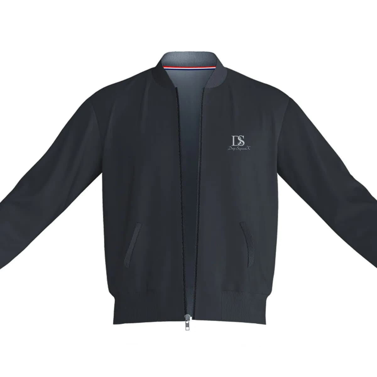 Unisex Logo Bomber Jacket Black 320 GSM Premium cotton | Dripsquadx